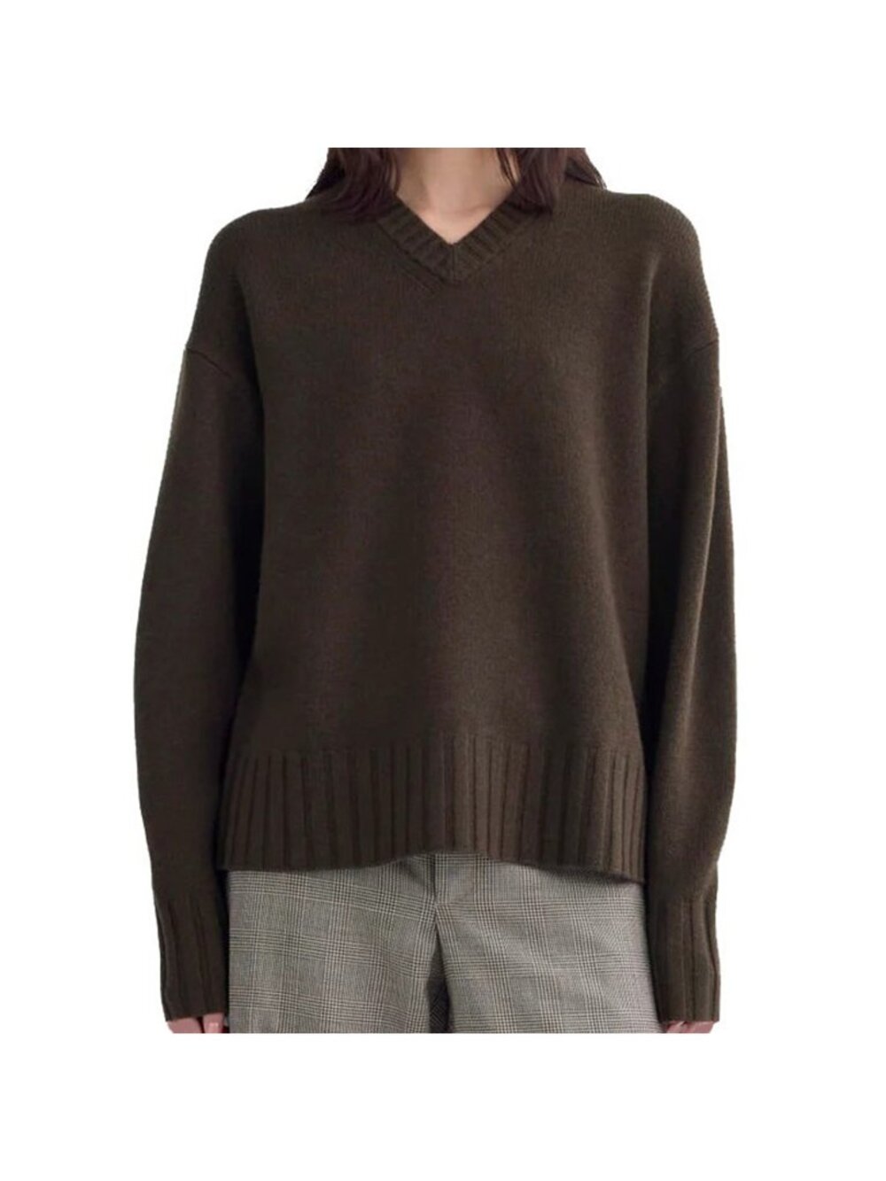Everlane V-Neck Sweater 100% Merino Wool Brown Size Small NWT